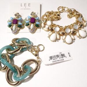 NWT Nordstrom Lee by Lee Angel 2 bracelet Earrings Set NWT 189 SET 3 PIECES